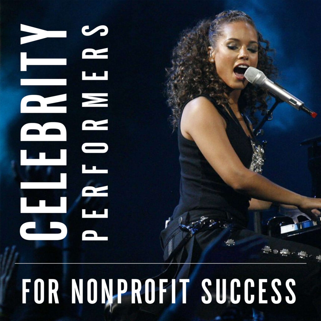 celebrity perfromers fro nonprofit events